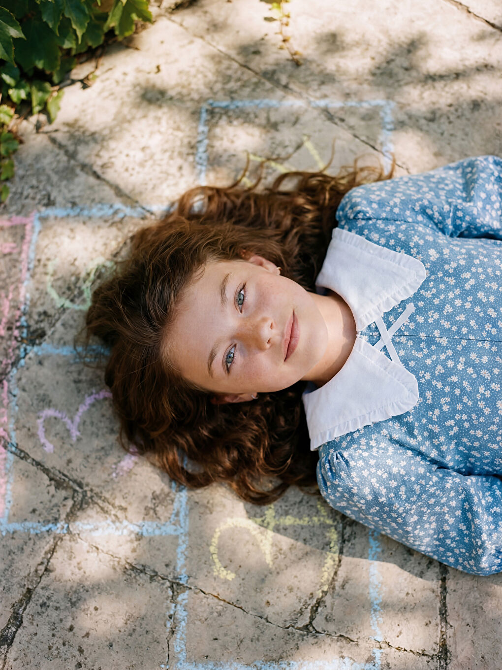 Peter Pan Collar Floral Girls' Dress-1