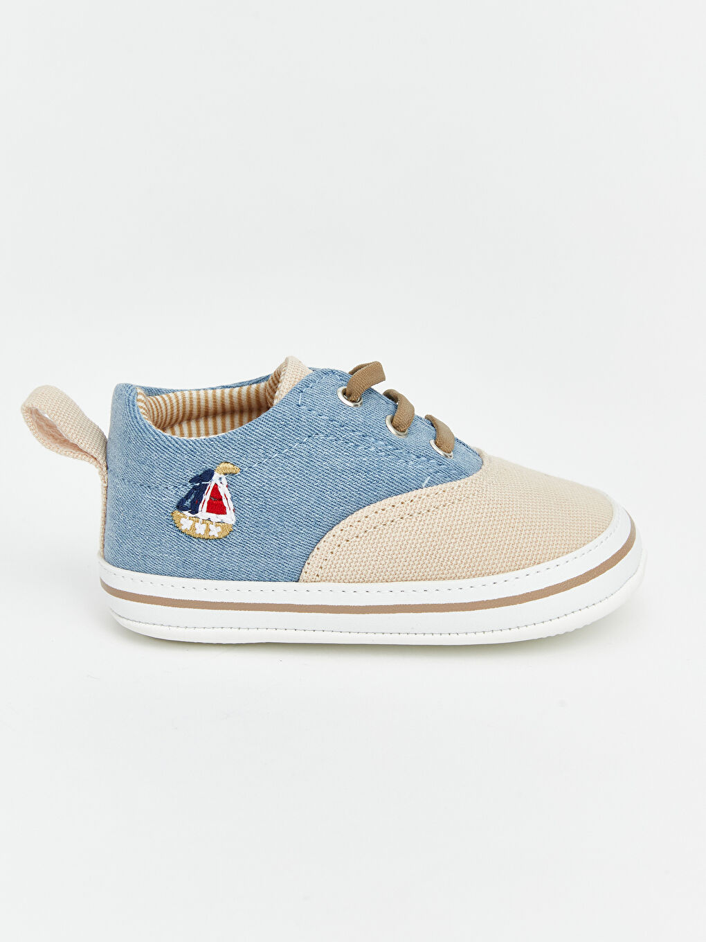 Mavi Bağcıklı Erkek Bebek İlk Adım Ayakkabısı-1