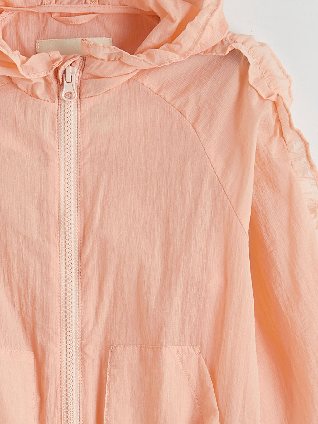 Mercan Sabit Kapüşonlu Kız Çocuk İnce Mont-2