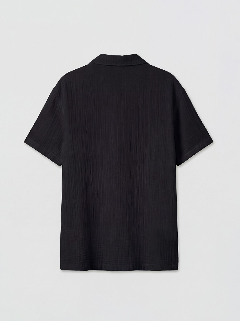 Siyah Kısa Kollu Erkek Çocuk Müslin Gömlek-1