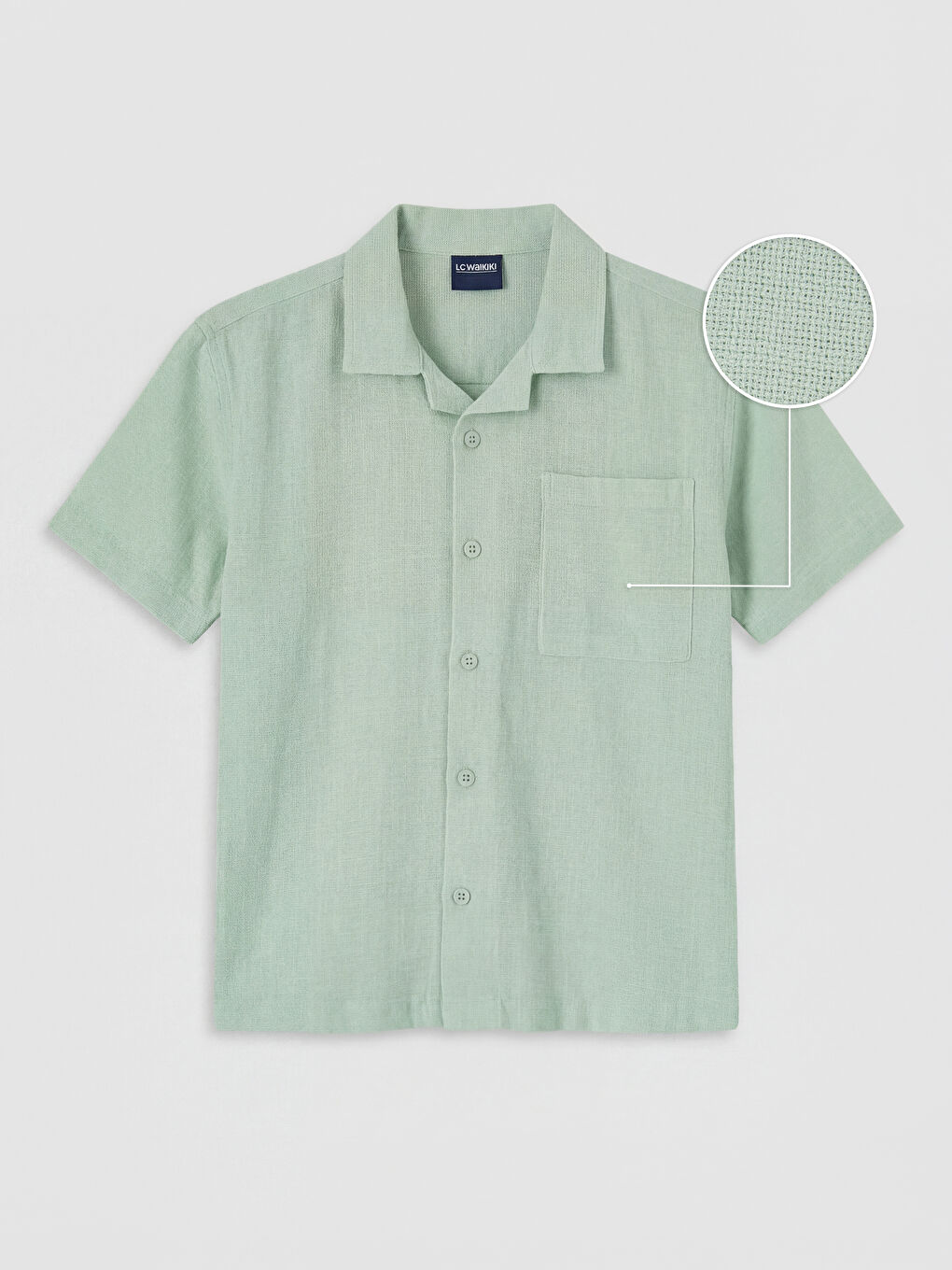 Yeşil Resort Yaka Armürlü Erkek Çocuk Gömlek