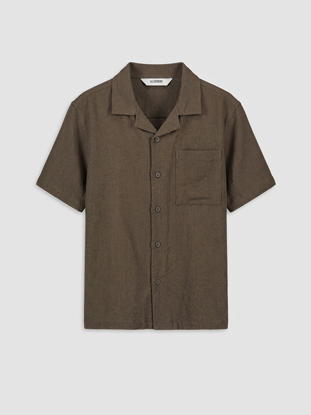 Kahverengi Resort Yaka Armürlü Erkek Çocuk Gömlek