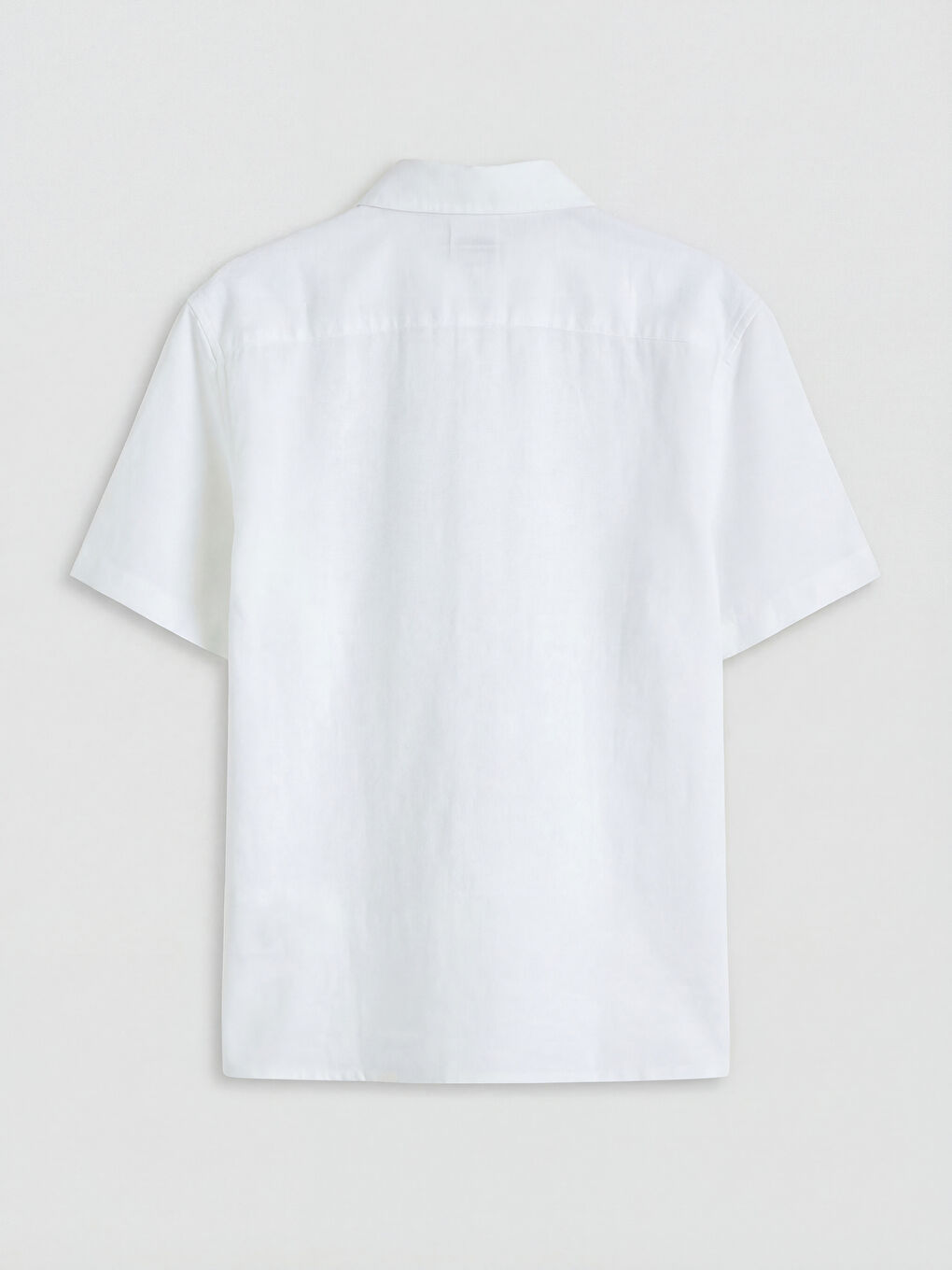 Beyaz Keten Karışımlı Erkek Çocuk Gömlek-1