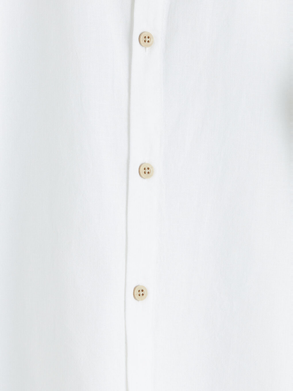 Beyaz Keten Karışımlı Erkek Çocuk Gömlek-2