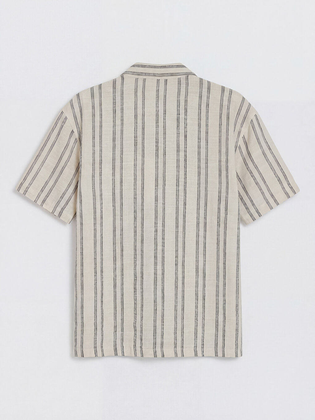 Ekru Resort Yaka Çizgili Armürlü Erkek Çocuk Gömlek-1