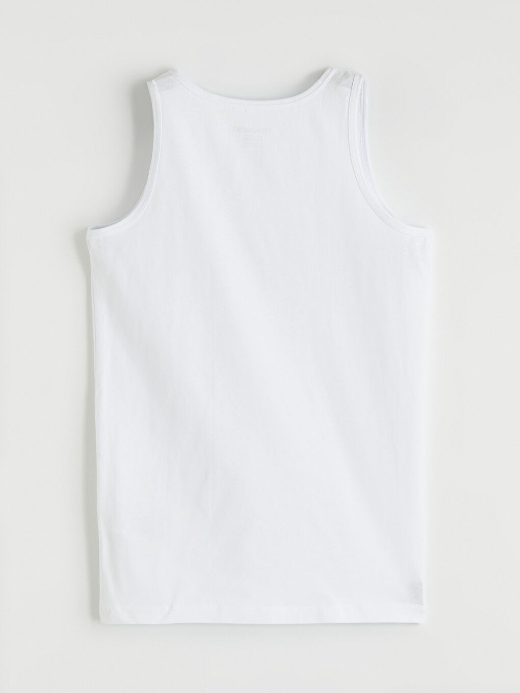 Beyaz Bisiklet Yaka Baskılı Erkek Çocuk Atlet 2'li-3