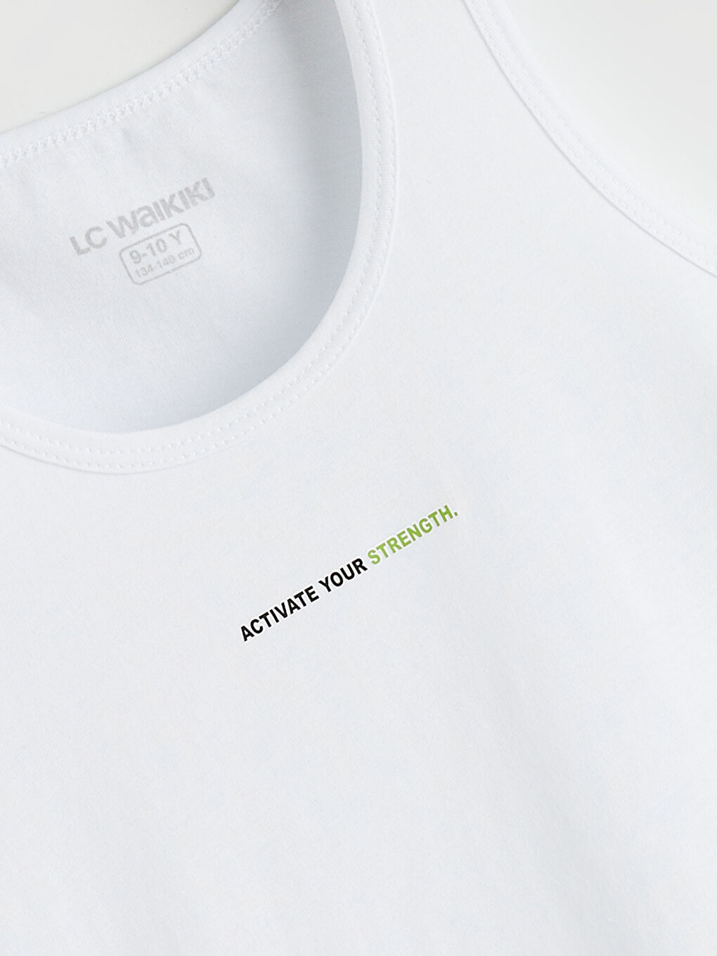 Beyaz Bisiklet Yaka Baskılı Erkek Çocuk Atlet 2'li-5