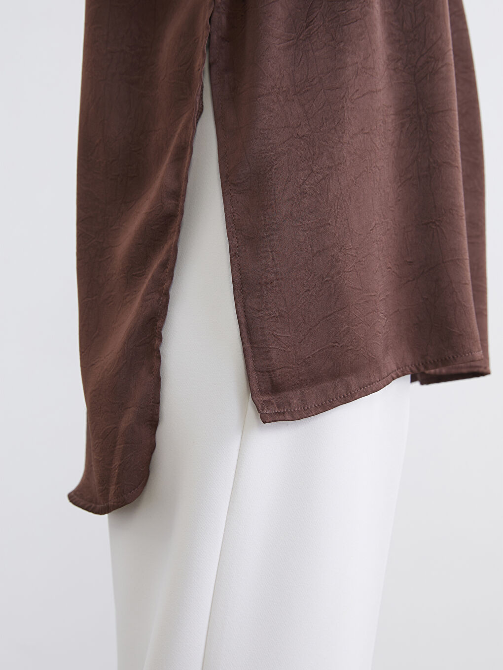 V Neck Oversize Satin Women's Tunic-3