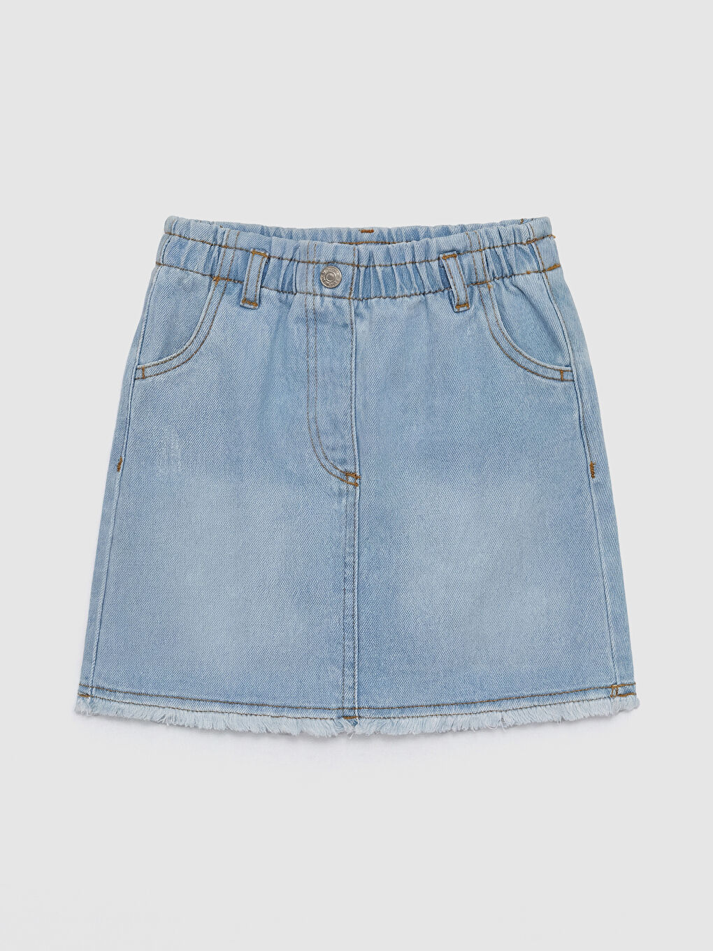 Elastic Waist Girl Jean Skirt