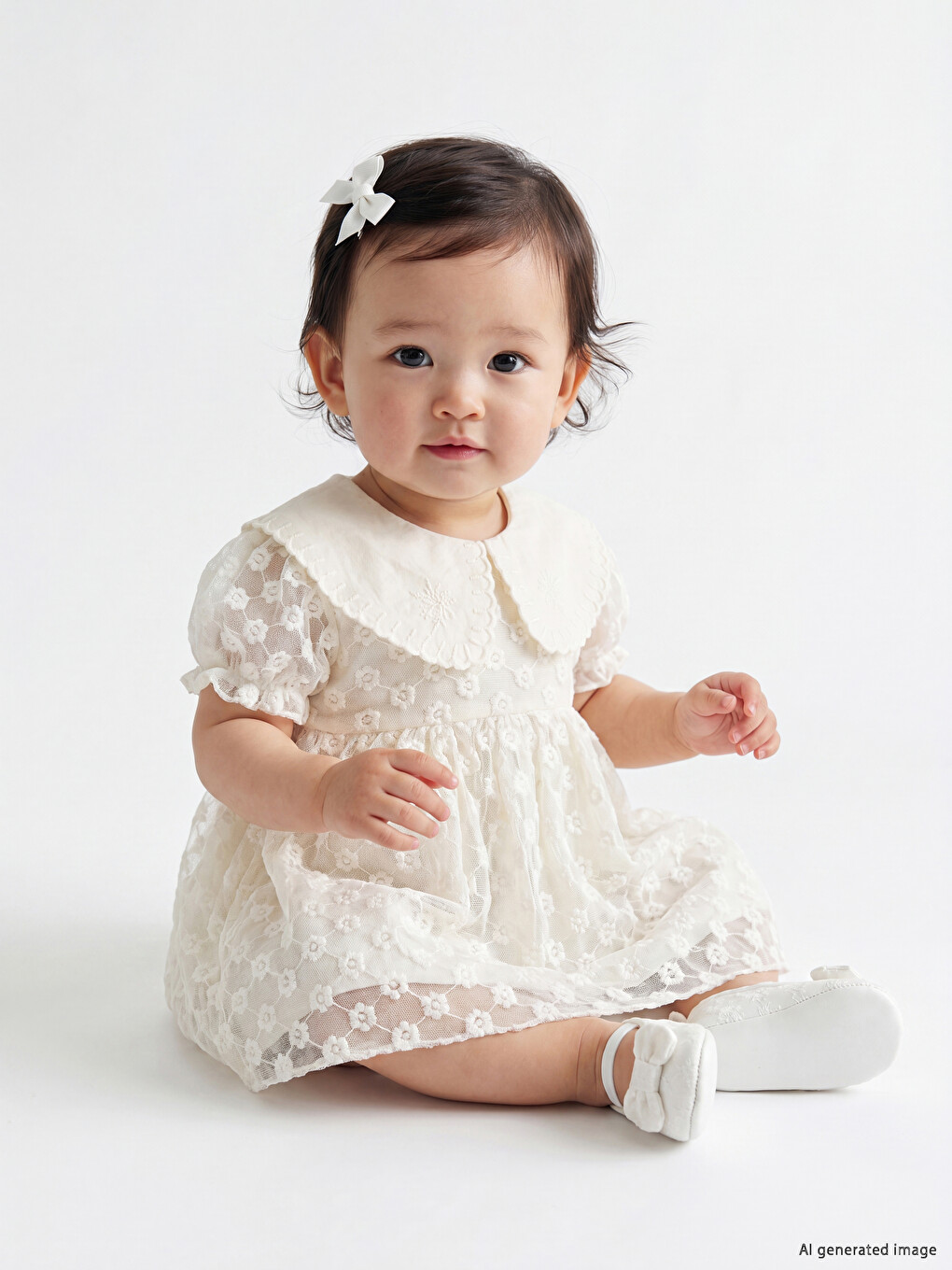 Embroidered Tulle Dress For Baby Girls.