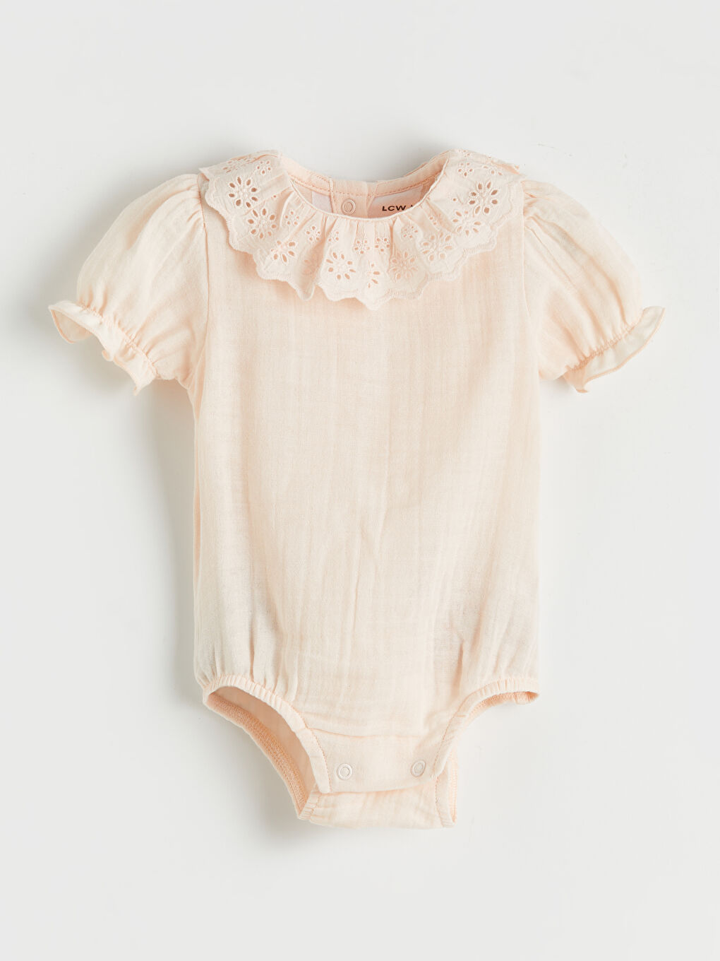 Pembe Kız Bebek Fırfırlı Müslin Çıtçıtlı Body ve Şort-1