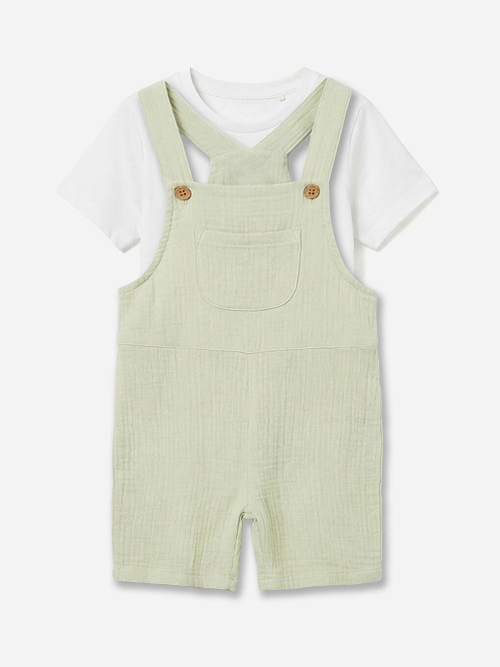 Бебешки дънков гащеризон и тениска за момчета