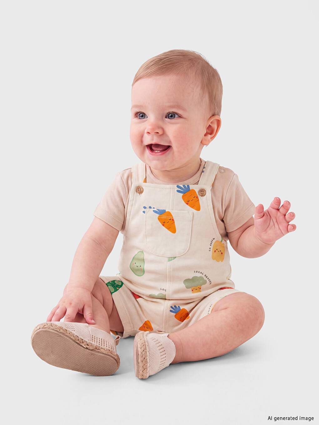 Printed Baby Boys' Dungarees And T-shirt