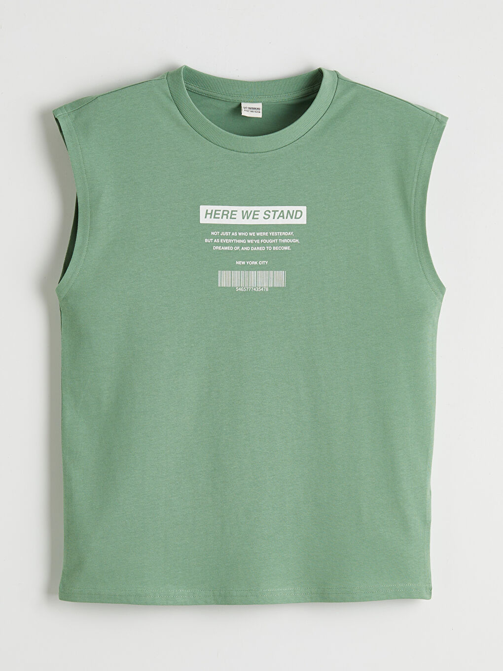 Yeşil Bisiklet Yaka NYC Baskılı Erkek Çocuk Atlet