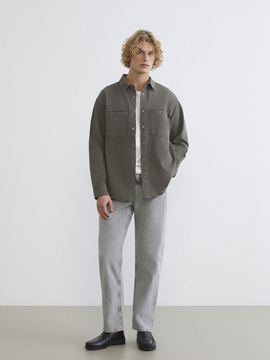 Gri 745 Baggy Fit Erkek Jean Pantolon