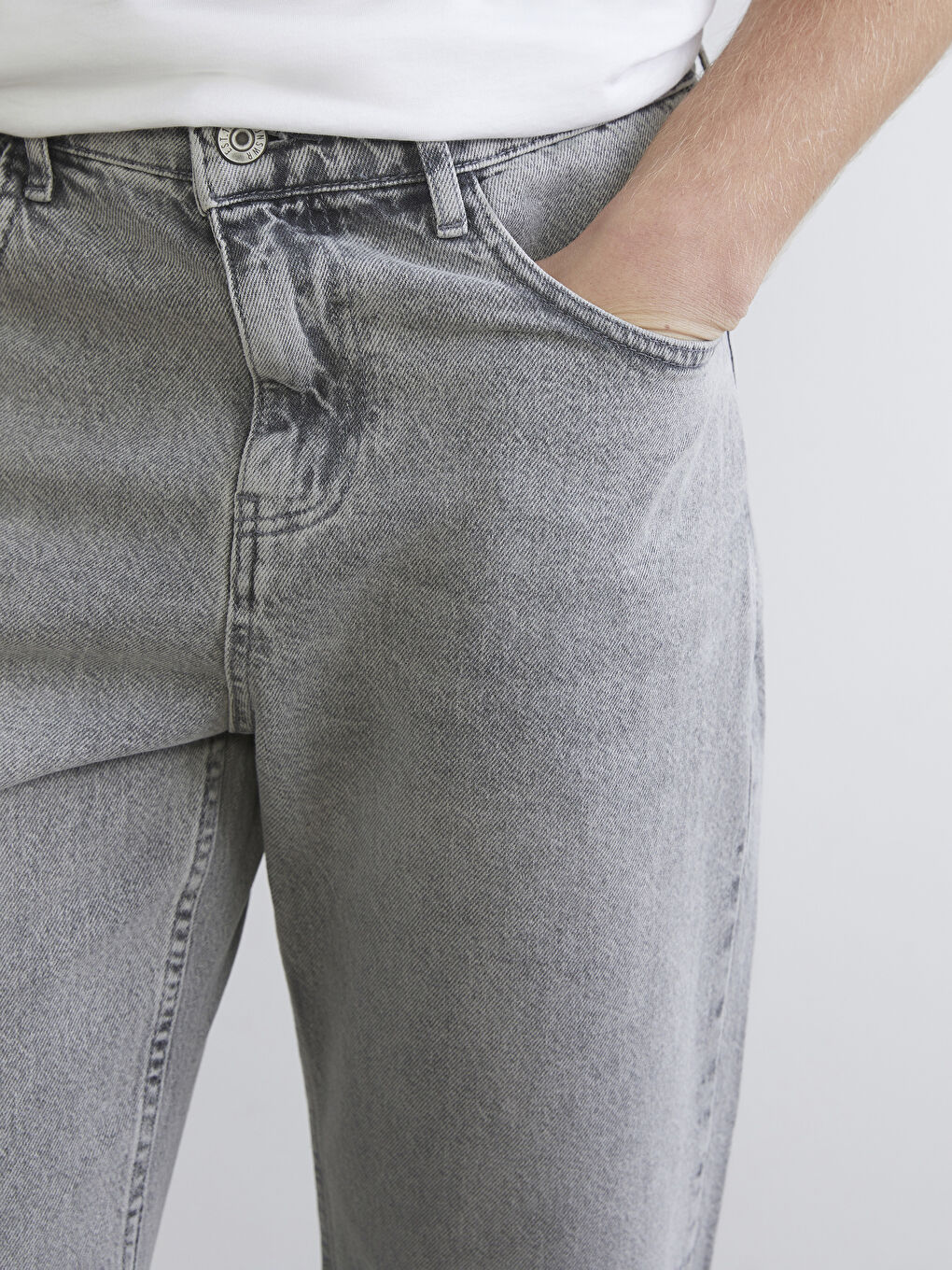 Gri 745 Baggy Fit Erkek Jean Pantolon-2