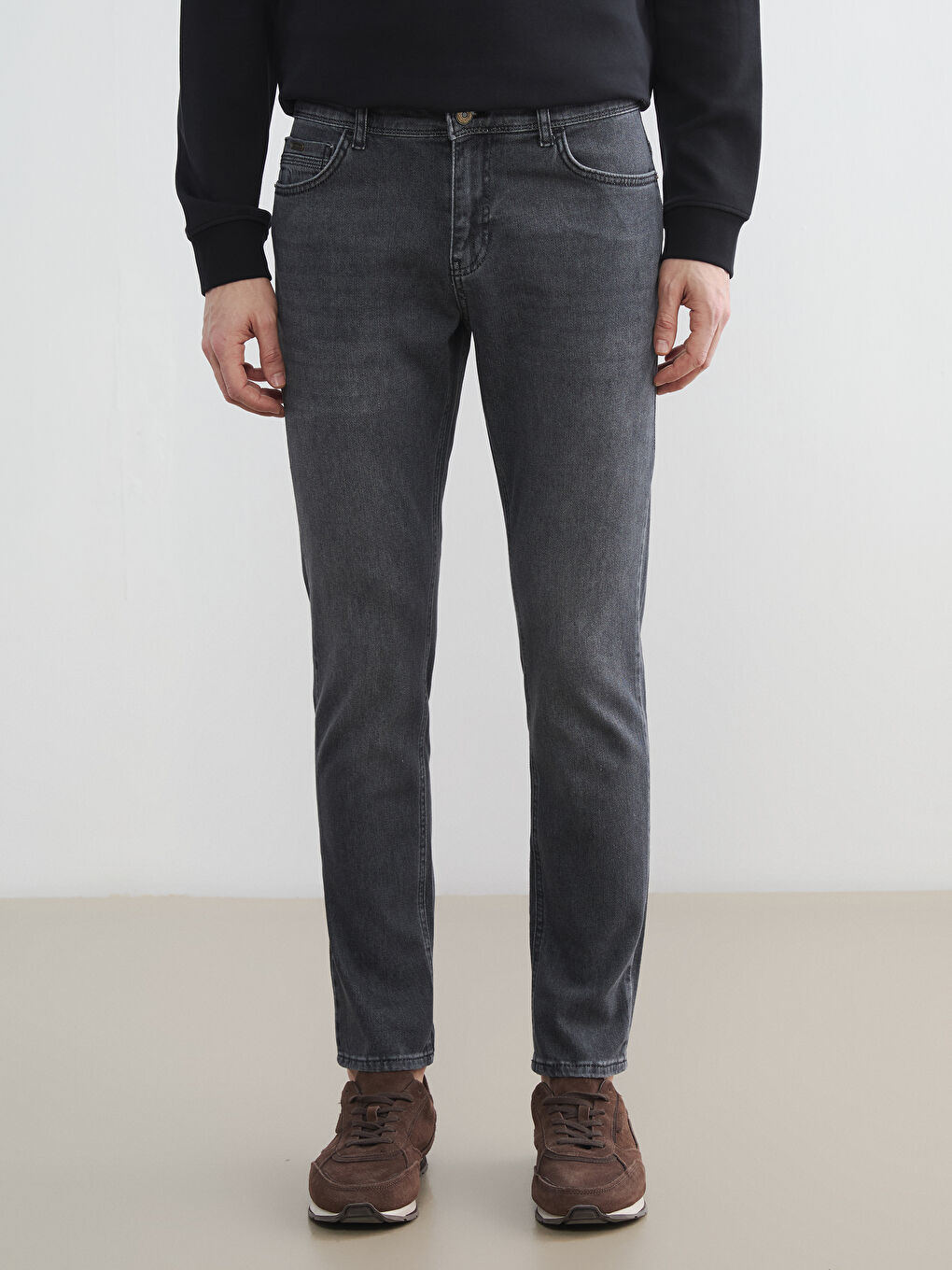 Gri 750 Slim Fit Erkek Jean Pantolon-1