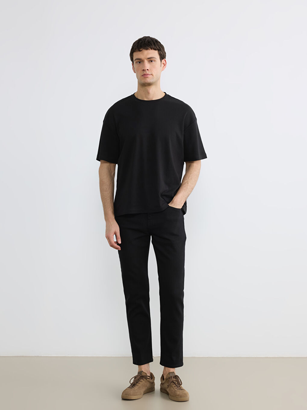 Siyah 730 Carrot Fit Erkek Jean Pantolon