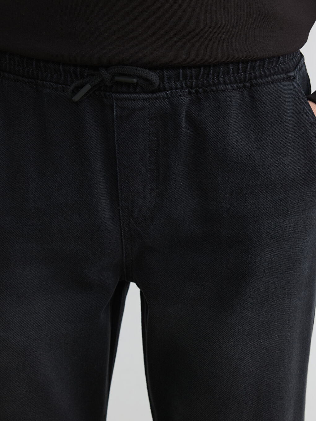 Siyah Straight Fit Erkek Jean Pantolon-3