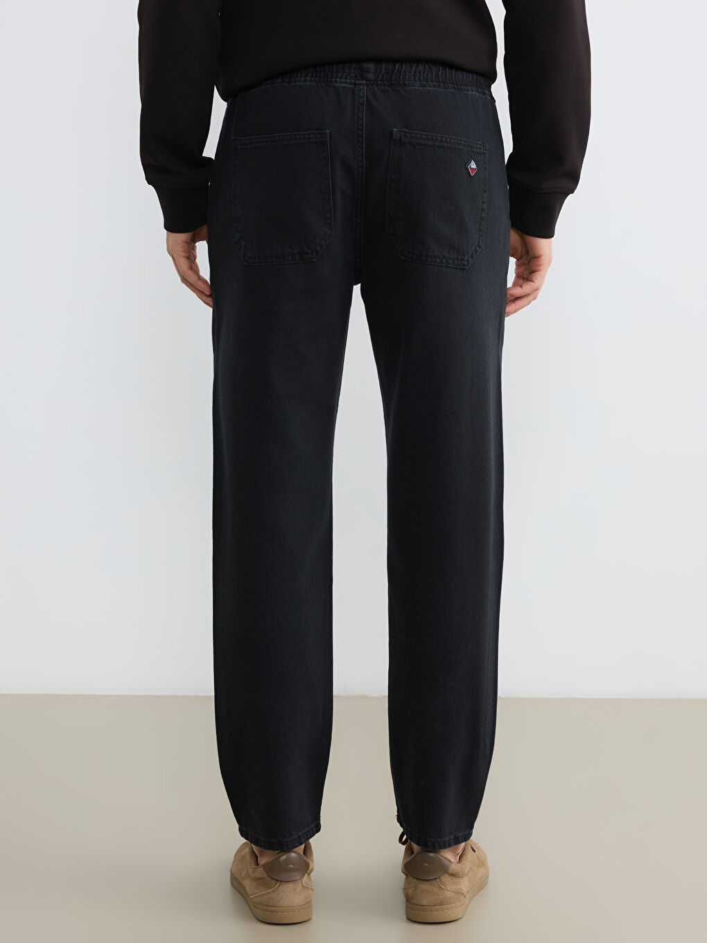 Siyah Straight Fit Erkek Jean Pantolon-4