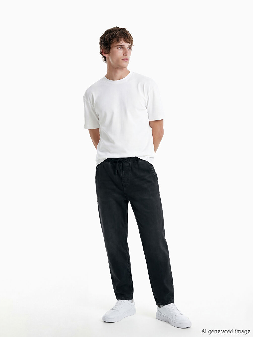 Siyah Straight Fit Erkek Jean Pantolon