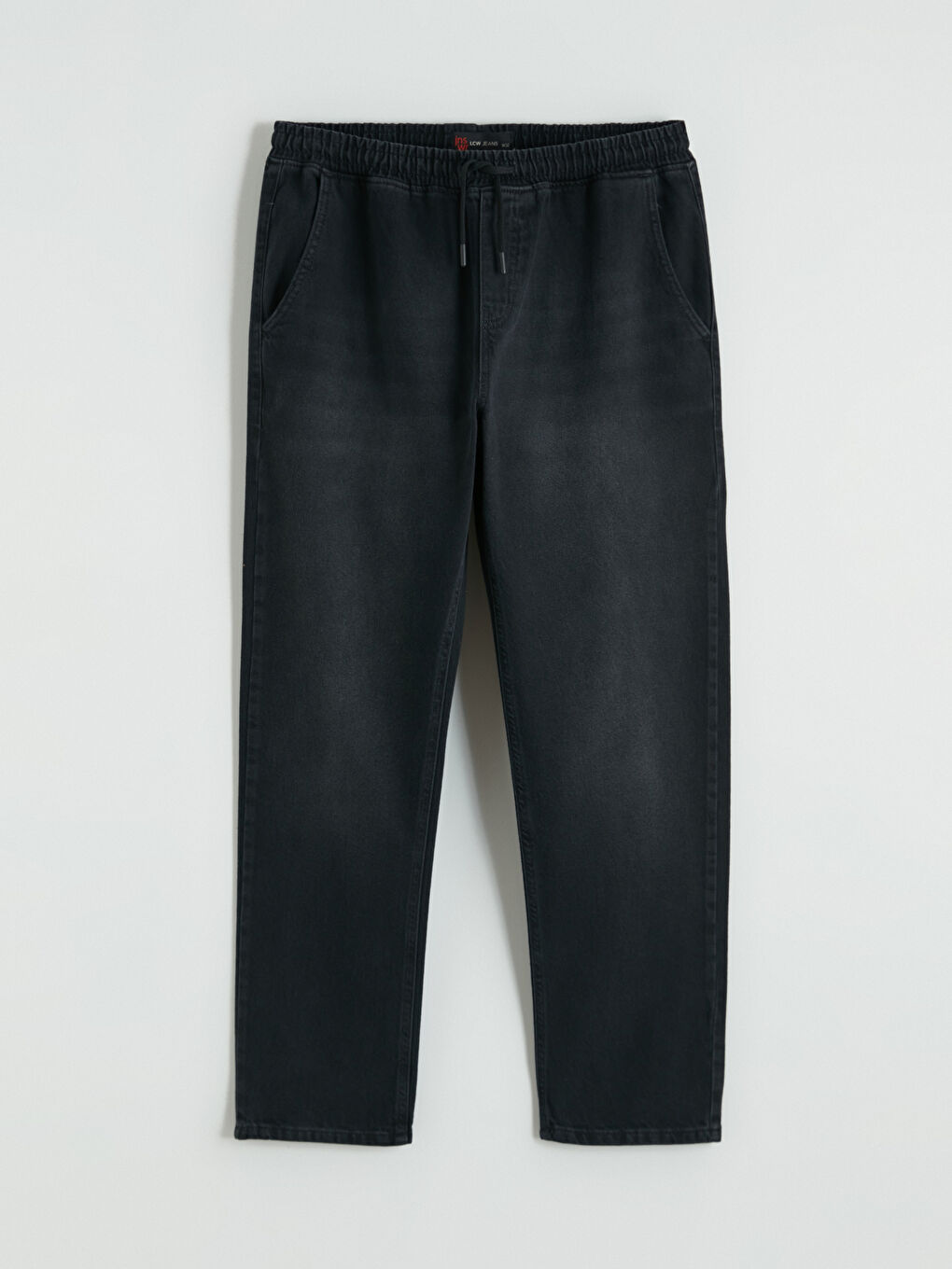 Siyah Straight Fit Erkek Jean Pantolon-5