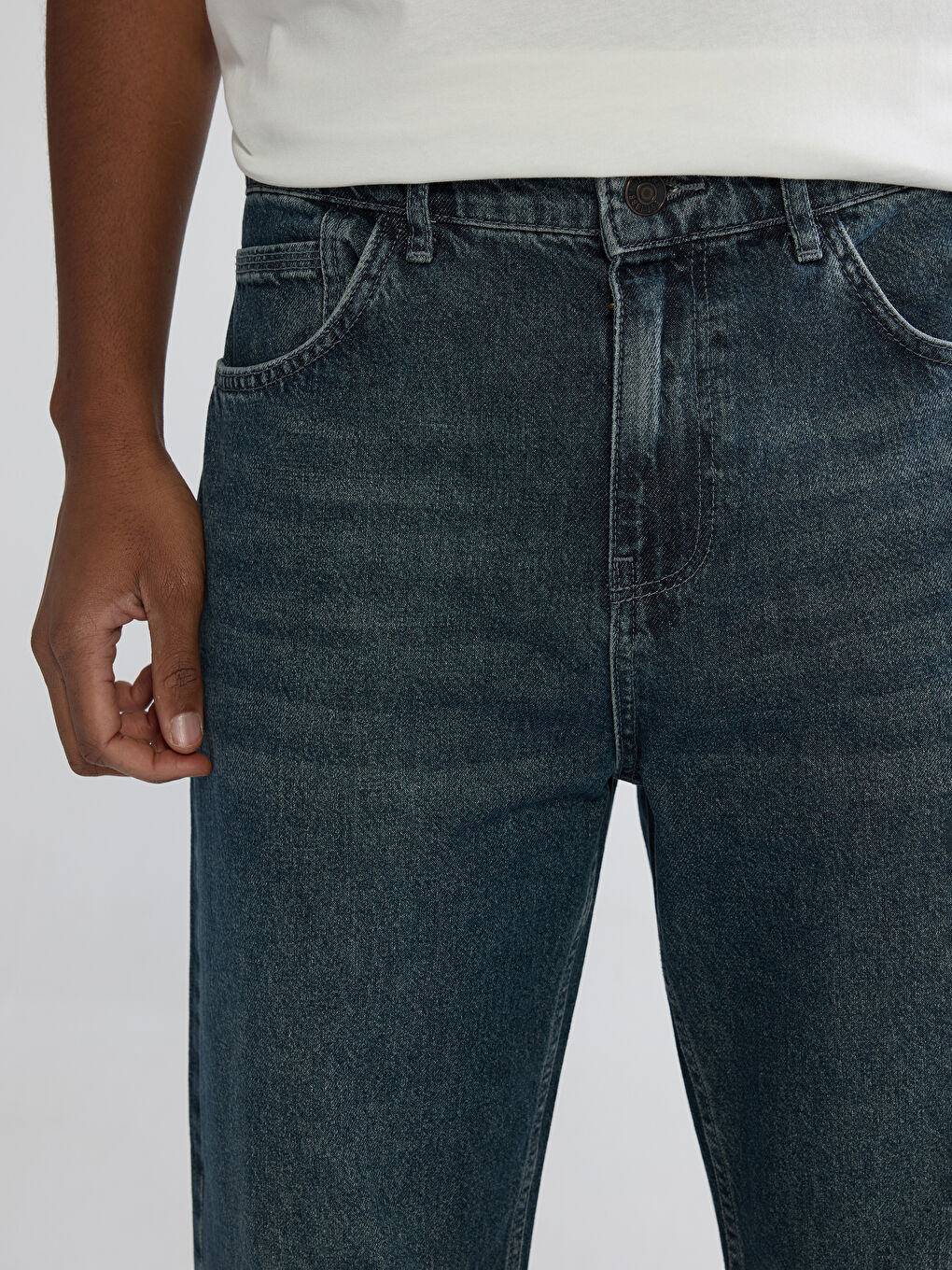 Yeşil 745 Baggy Fit Erkek Jean Pantolon-2