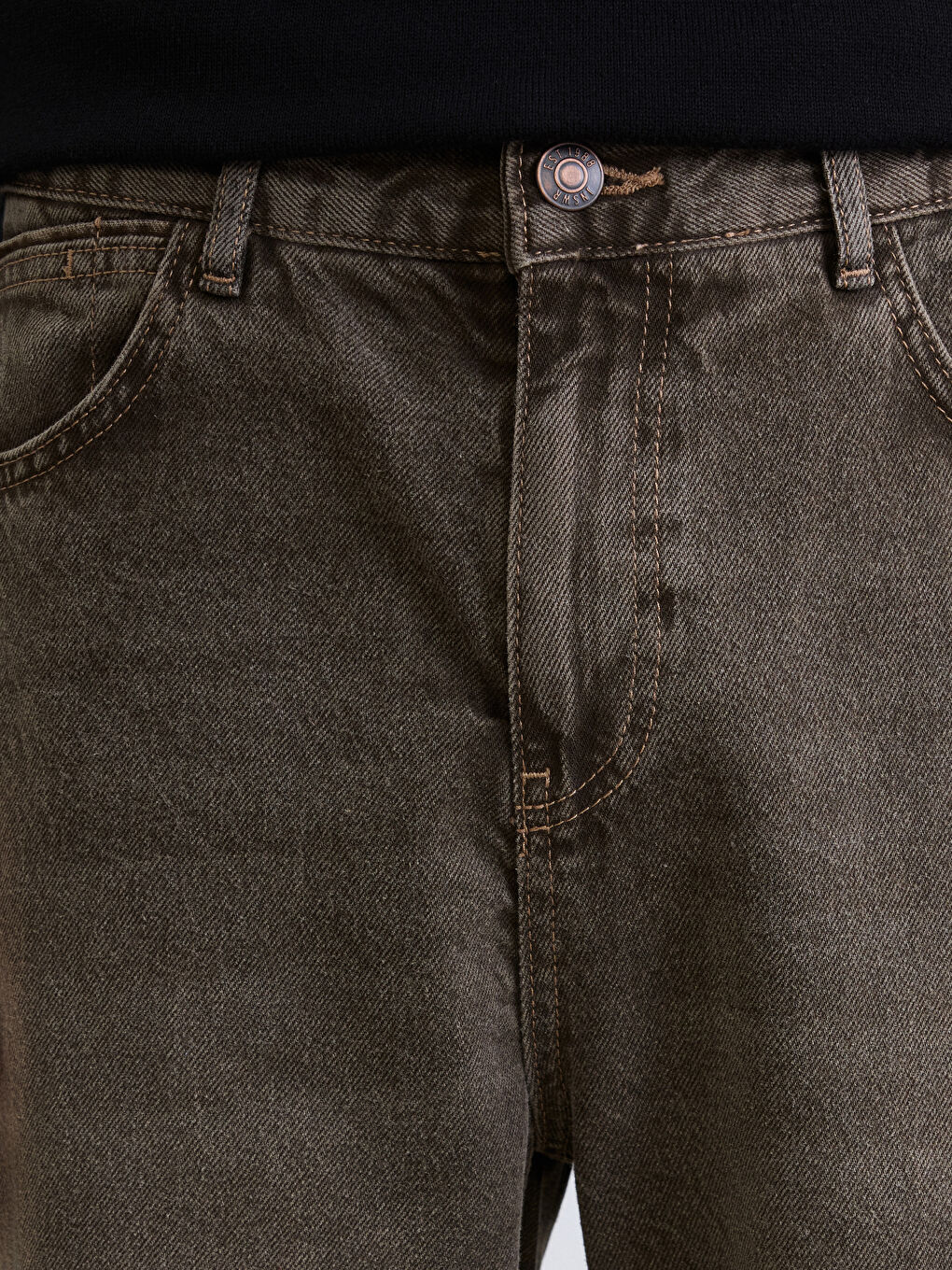 Kahverengi 745 Baggy Fit Erkek Jean Pantolon-2