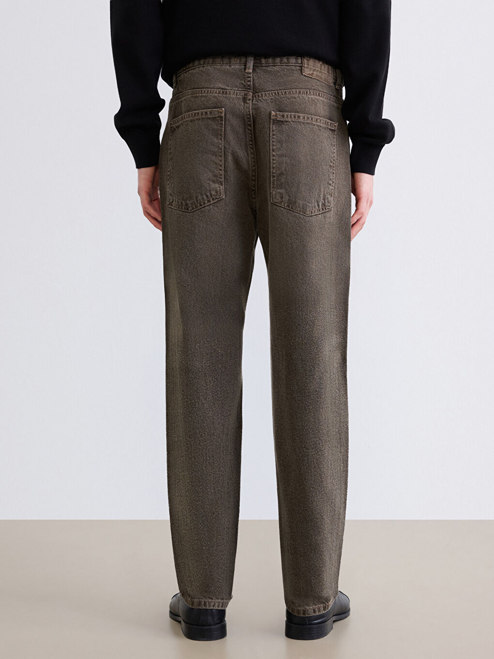 Kahverengi 745 Baggy Fit Erkek Jean Pantolon-3