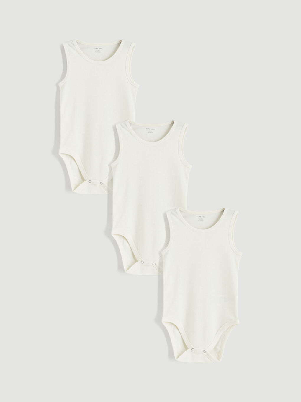 بدلة جسم أولاد رضع بياقة دائرية مع كباسين - ٣ قطع