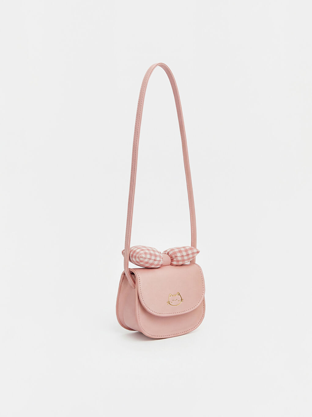 Pembe Deri Görünümlü Kız Bebek Omuz Çantası-1