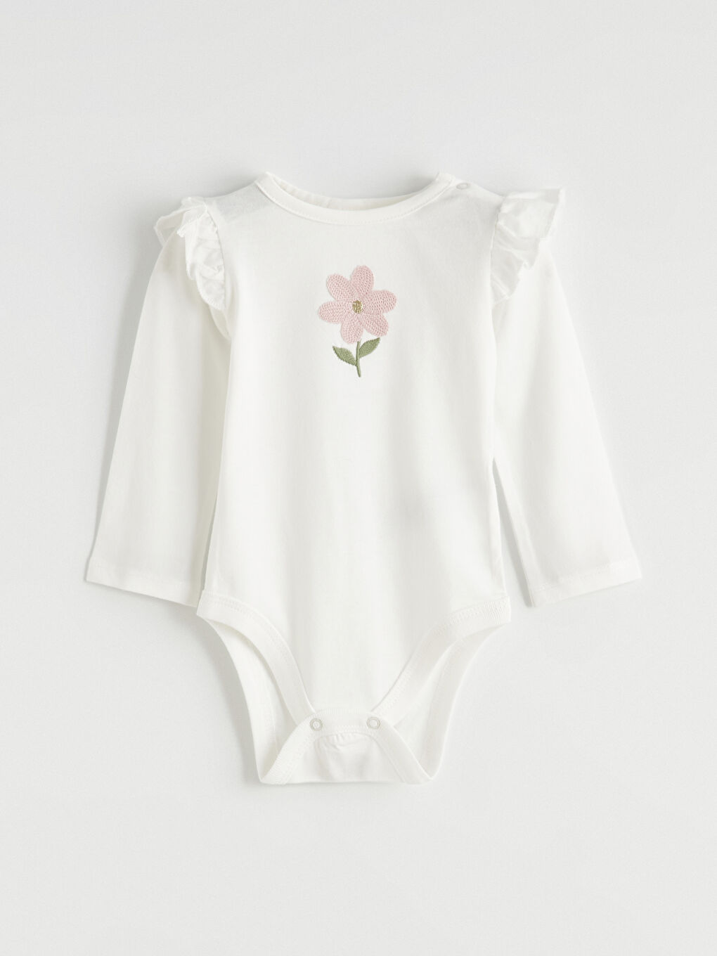 Ekru Çiçek Baskılı Kız Bebek Takım 3'lü-2