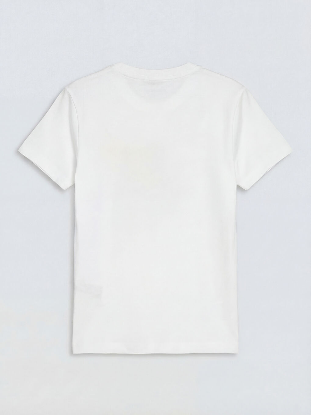 Beyaz Bisiklet Yaka Baskılı Erkek Çocuk Tişört-1