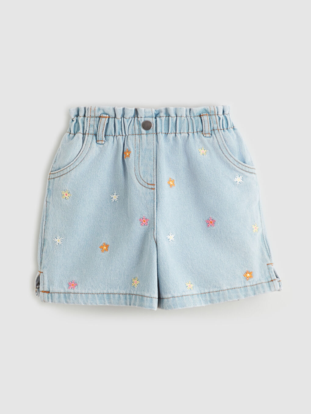 Girls' Embroidered Denim Shorts
