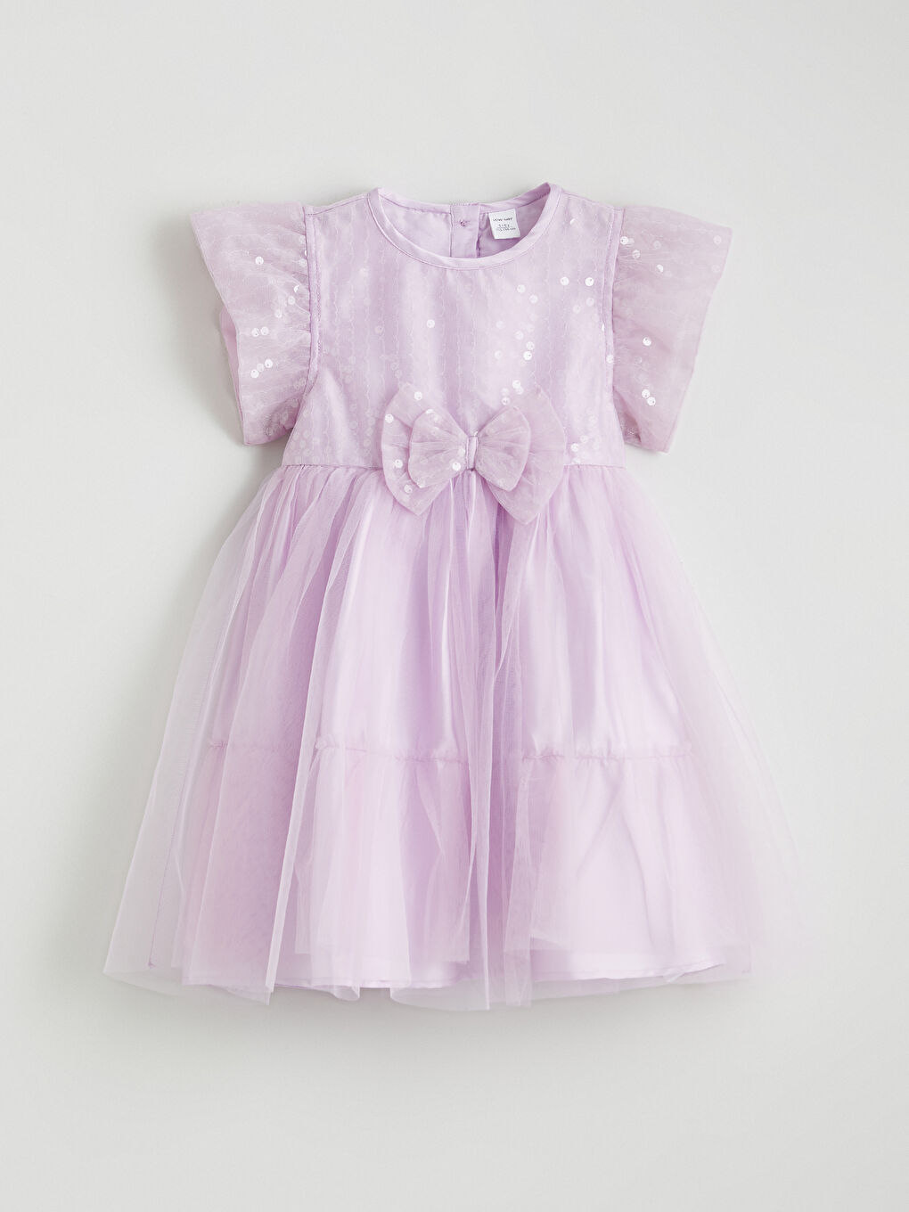 Bow Detailed Girls' Tulle Dress