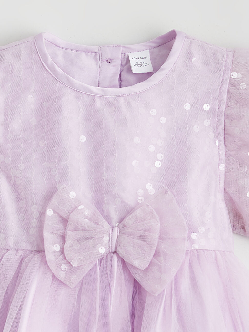 Bow Detailed Girls' Tulle Dress-1