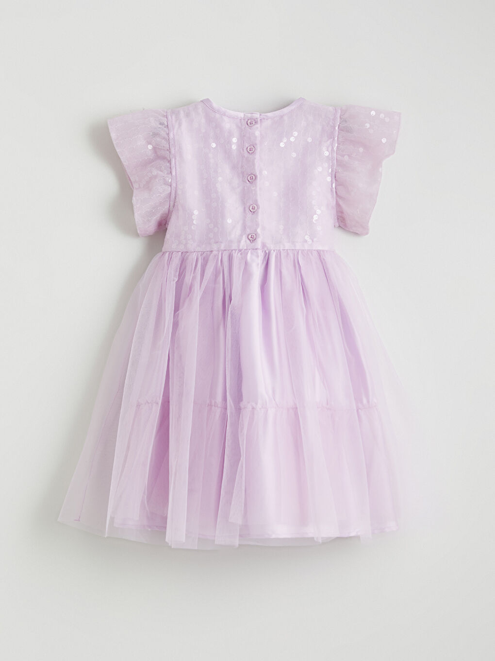 Bow Detailed Girls' Tulle Dress-2
