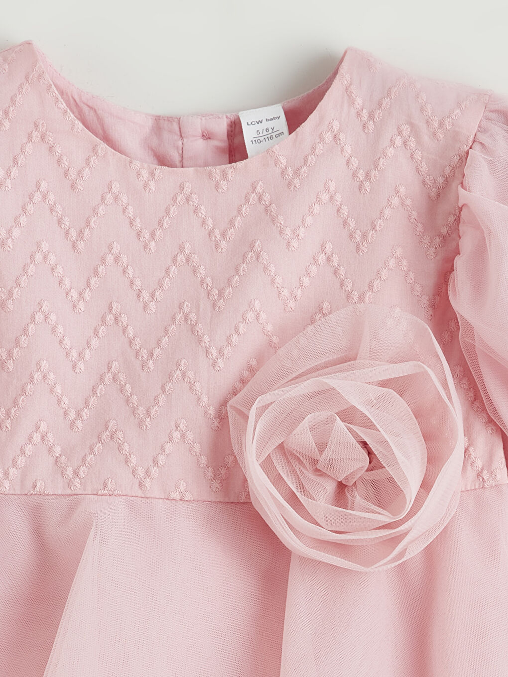 Balloon Sleeve Girls' Tulle Dress-1