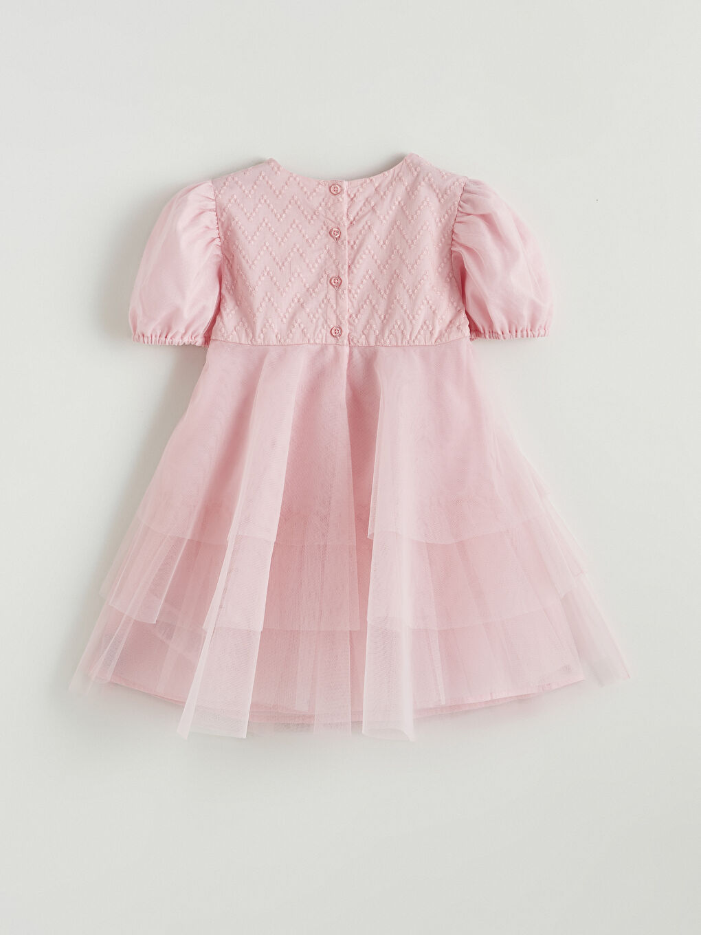 Balloon Sleeve Girls' Tulle Dress-2