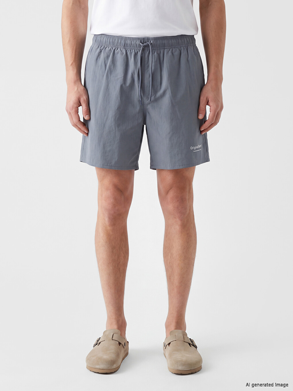 Man Grey Swimming Shorts-1