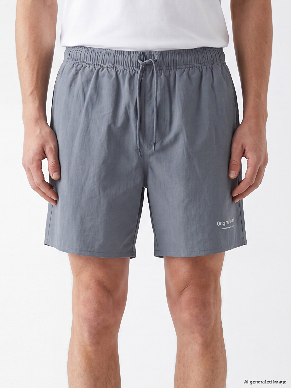 Man Grey Swimming Shorts-2