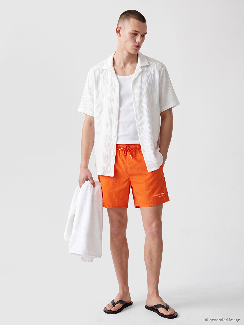 Short Printed Men's Swimming Shorts-1