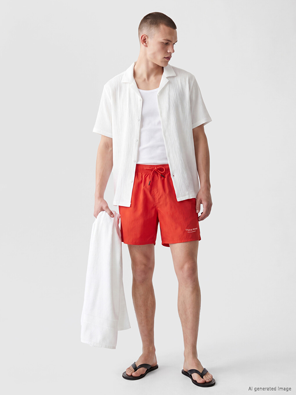 Short Printed Men's Swimming Shorts-1