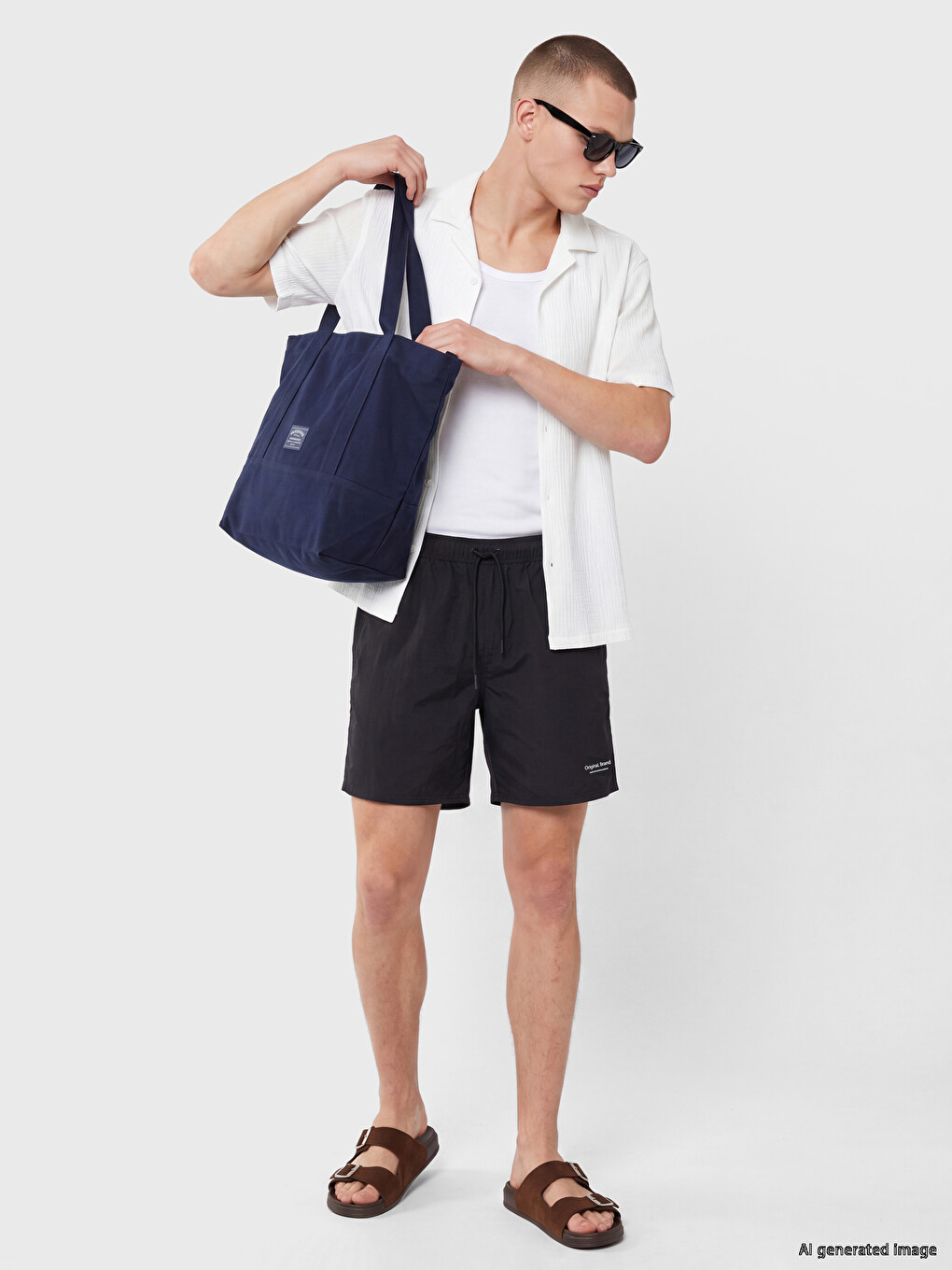Short Printed Men's Swimming Shorts-1