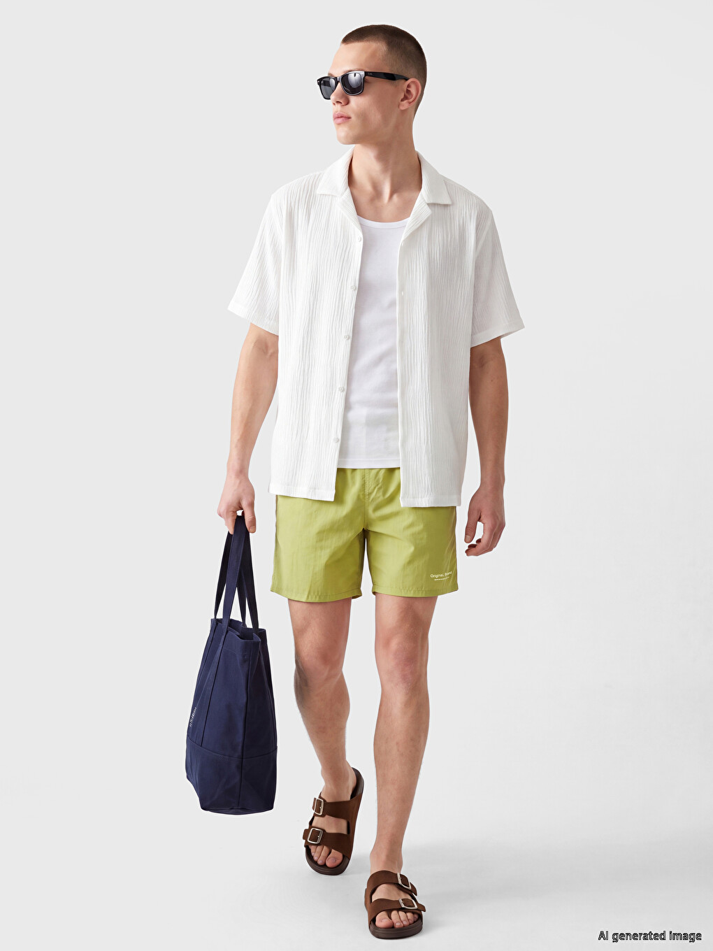 Short Printed Men's Swimming Shorts-1