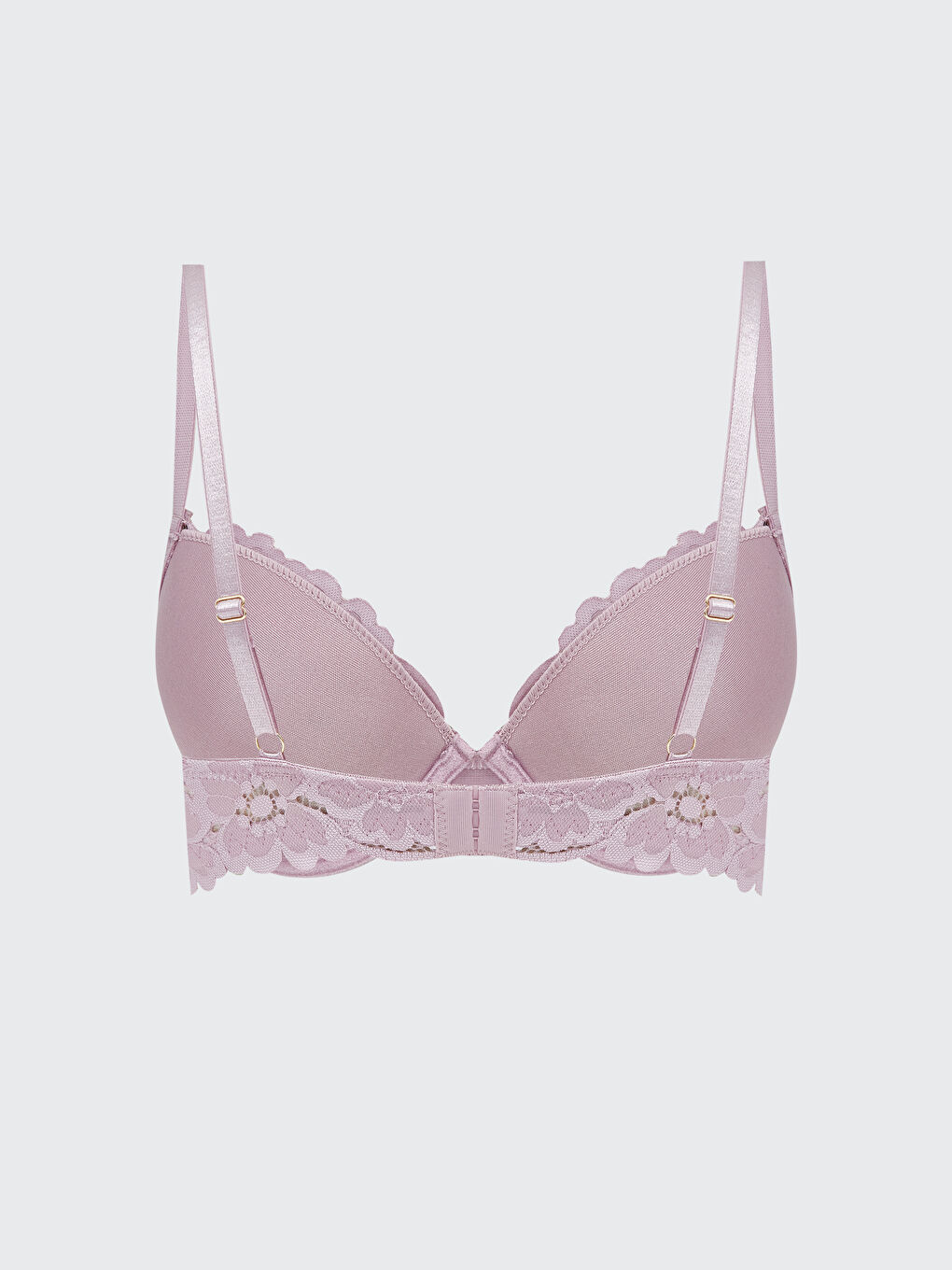 Lila Balenli Dolgusuz Dantelli Tişört Sütyen-1