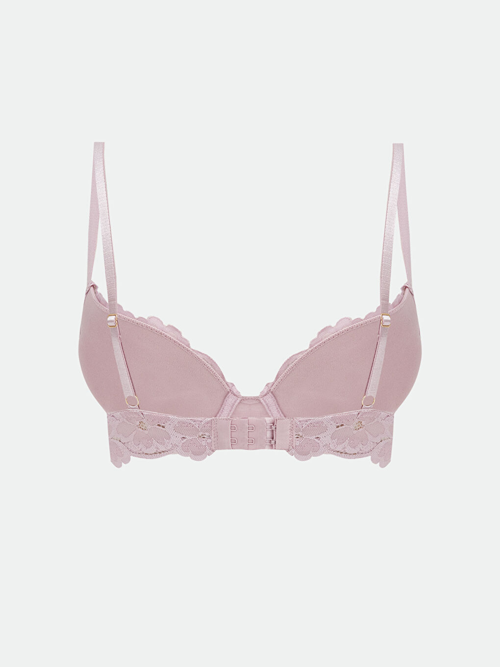 Lila Balenli Dolgusuz Dantelli Tişört Sütyen	-1