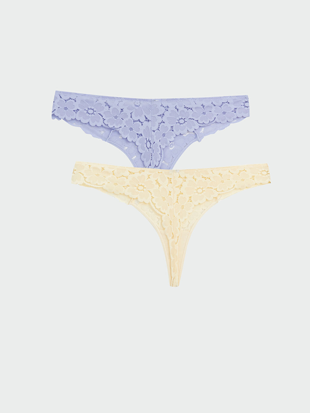 Bej Dantelli Tanga Külot 2'li-1