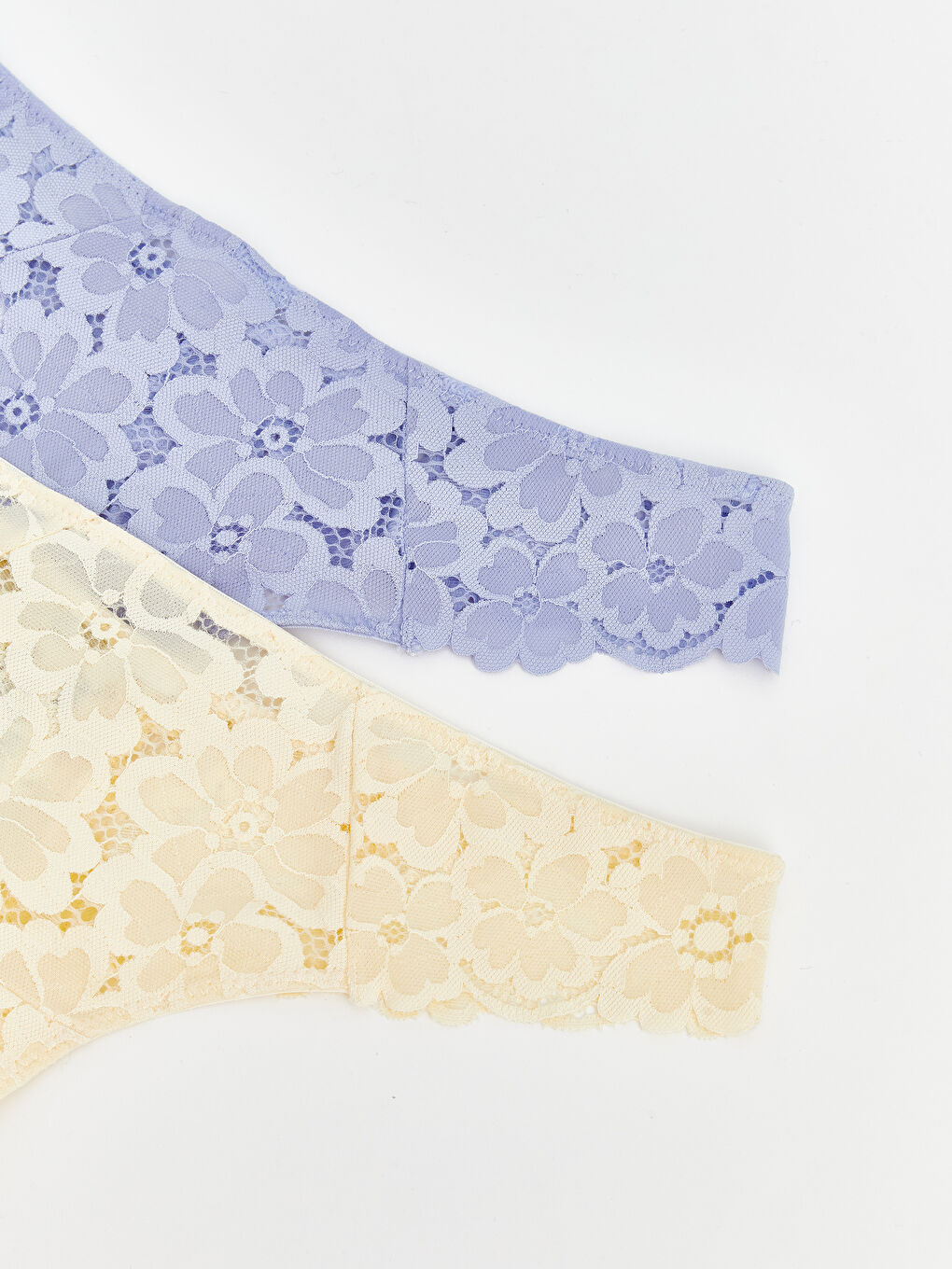 Bej Dantelli Tanga Külot 2'li-2