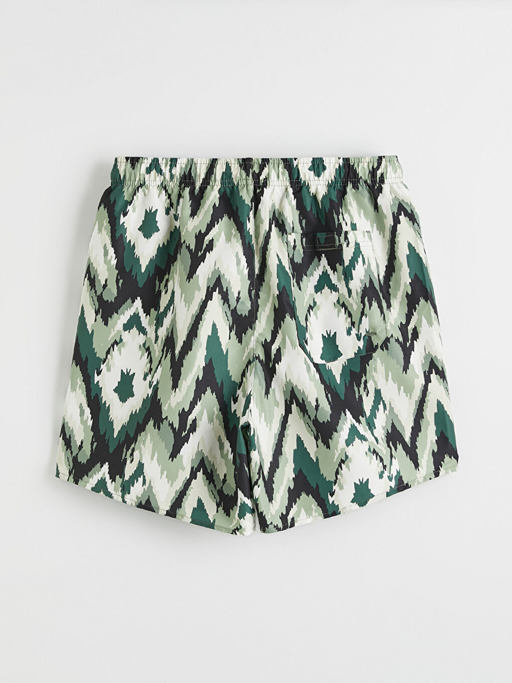 Yeşil Kısa Boy Desenli Erkek Deniz Şortu-6